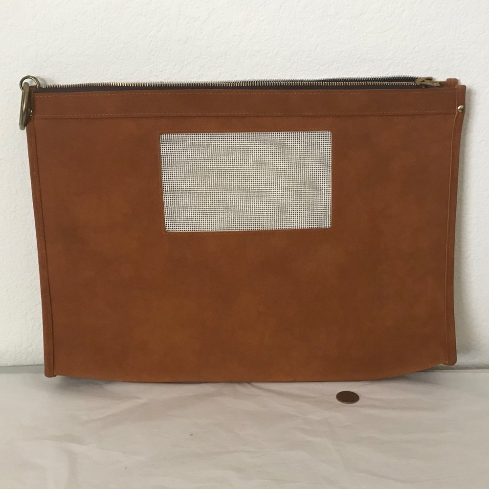 COPY - DIY Needlepoint Faux Leather Portfolio Case